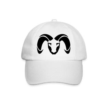 Simple & cool ram mask - Baseball Cap - white/white - Front