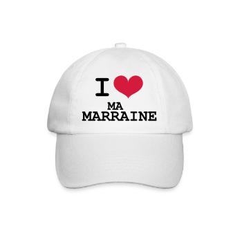 I Love ma Marraine - Casquette classique - blanc/blanc - Devant