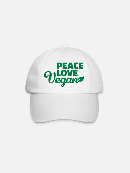 Vegan - Baseballkappe - Weiß/Weiß