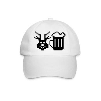 beer deer pixel - Baseballkappe - Weiß/Weiß - Vorne