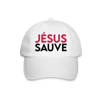 Jesus rettet - Baseballkappe - Weiß/Weiß - Vorne