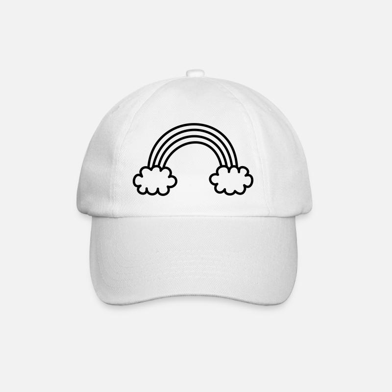 Regenbogen - Baseballkappe - Weiß/Weiß