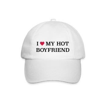 I love my hot Boyfriend - Baseballkappe - Weiß/Weiß - Vorne