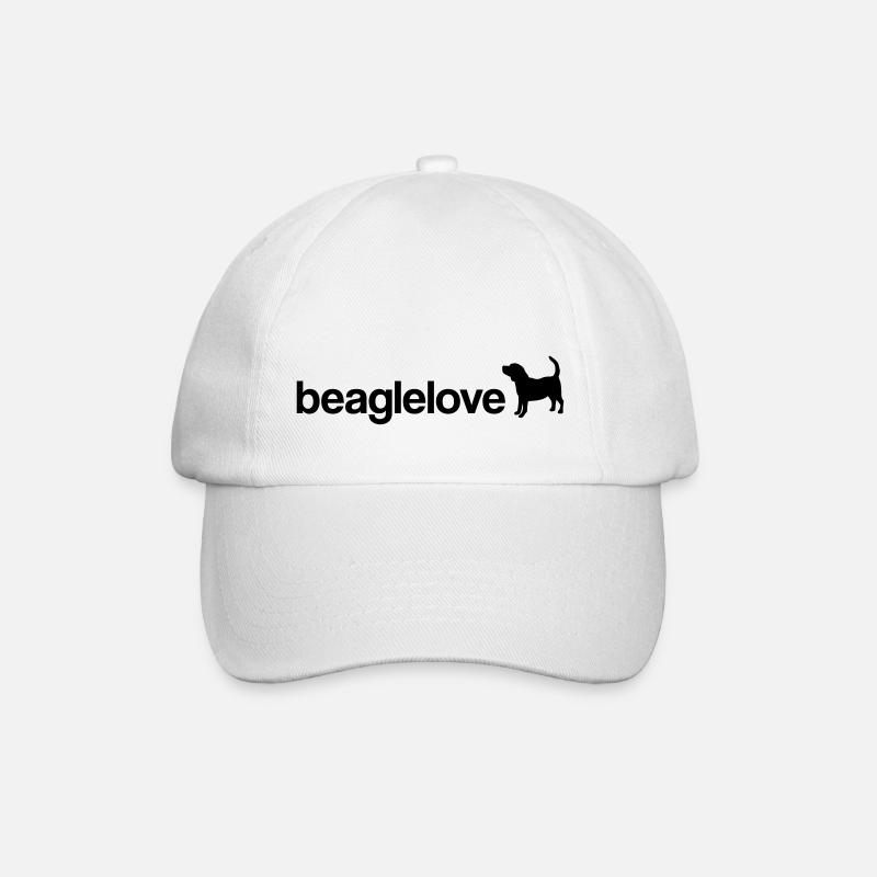 beagle love - Baseball Cap - white/white
