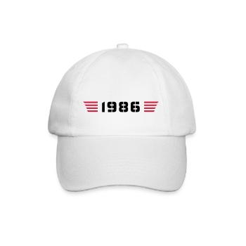 Année de naissance Anniversaire Né en - Fabriqué en 1986 - Casquette classique - blanc/blanc - Devant