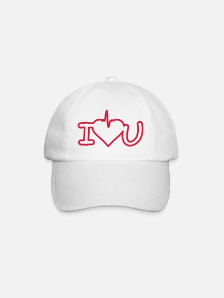 i love you - Baseballkappe - Weiß/Weiß