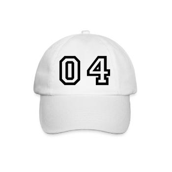Nummer - 04 - Null vier - Baseballkappe - Weiß/Weiß - Vorne
