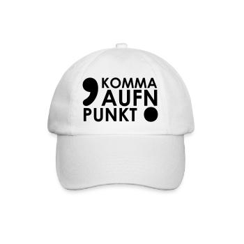 Komma aufn Punkt - Baseballkappe - Weiß/Weiß - Vorne