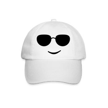 sunglasses smile black - Baseball Cap - white/white - Front