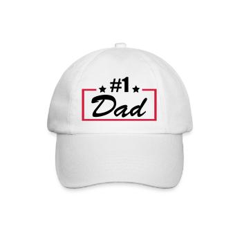 #1 Dad - Baseballkappe - Weiß/Weiß - Vorne