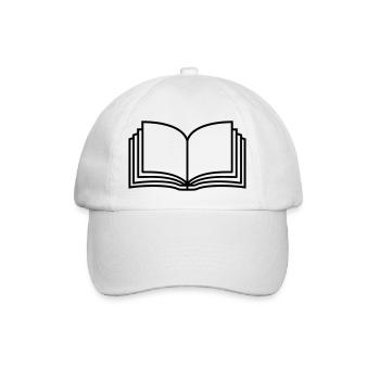 Novel Open Book Pages - Baseball Cap - white/white - Front