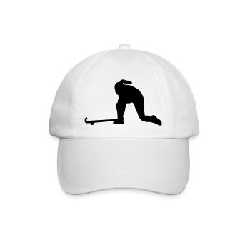 Feldhockey Spielerin Design Geschenk für Frauen - Baseballkappe - Weiß/Weiß - Vorne