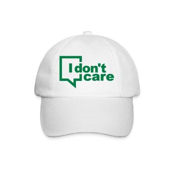 I don ́t care - Baseball Cap - white/white - Front