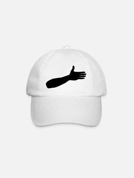 Hand Arm - Baseballkappe - Weiß/Weiß