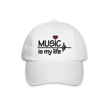 Music is my life - Baseballkappe - Weiß/Weiß - Vorne