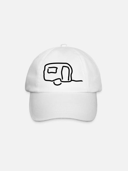 wohnwagen Umriss 2 - Baseballkappe - Weiß/Weiß
