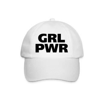 GRL PWR Girl Power coole Mädchen starke Frauen fit - Baseballkappe - Weiß/Weiß - Vorne