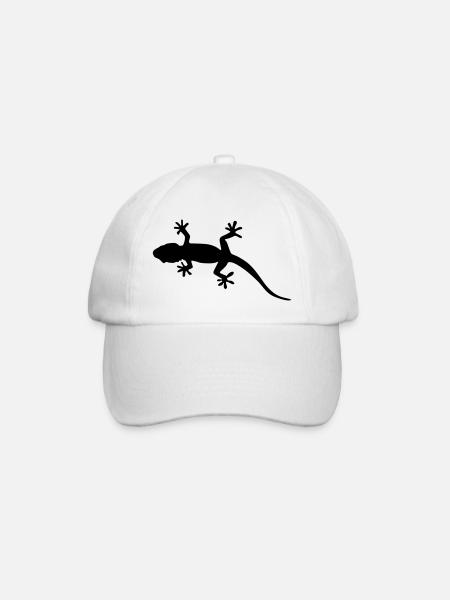 gecko form silhouette design - Baseballkappe - Weiß/Weiß