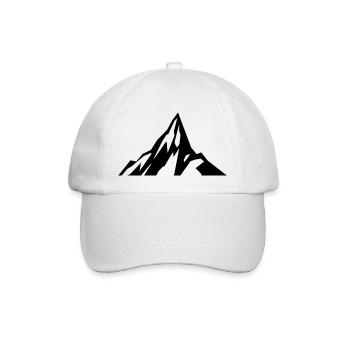 Berg Berge Gebirge Silhouette Gletscher Geschenk - Baseballkappe - Weiß/Weiß - Vorne