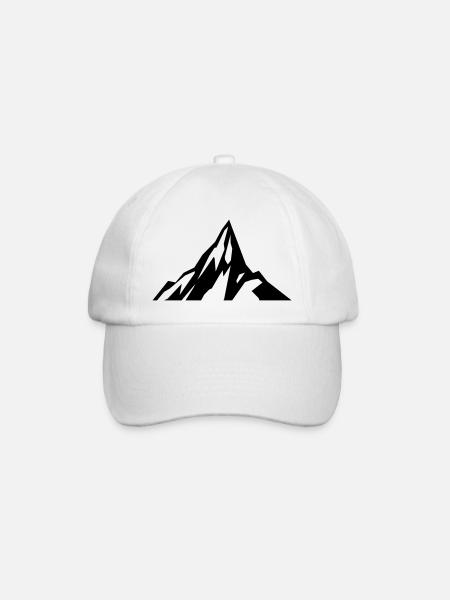 Berg Berge Gebirge Silhouette Gletscher Geschenk - Baseballkappe - Weiß/Weiß