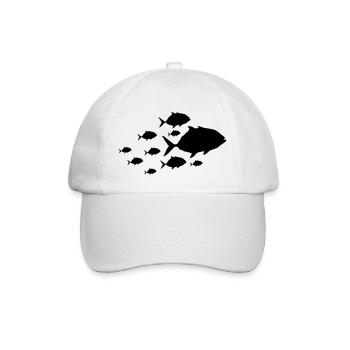 Fish Piranha Silhouette - Baseball Cap - white/white - Front