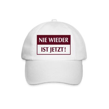 nie wieder ist jetzt - neutral - invertiert - Baseballkappe - Weiß/Weiß - Vorne