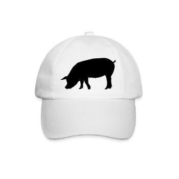 Schwein - Baseballkappe - Weiß/Weiß - Vorne