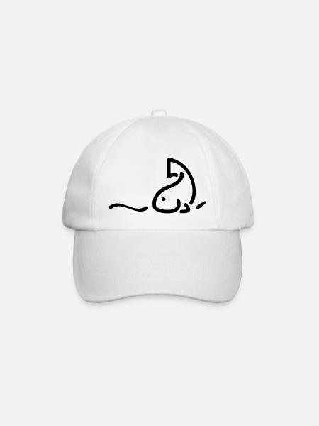 Fish Illustration - Baseball Cap - white/white