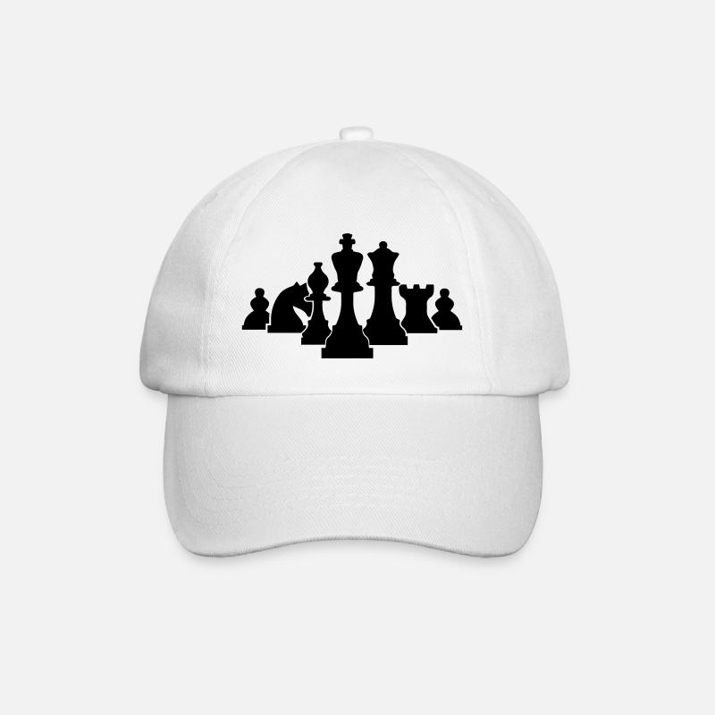 schach figuren - Baseballkappe - Weiß/Weiß