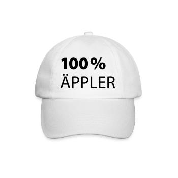 100% Aeppler | Apfelwein - Frankfurter Kultgetränk - Baseballkappe - Weiß/Weiß - Vorne