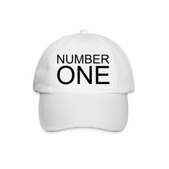 Number One - Baseball Cap - white/white - Front