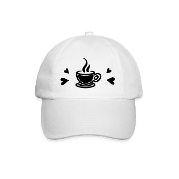 I love Coffee - Baseballkappe - Weiß/Weiß - Vorne