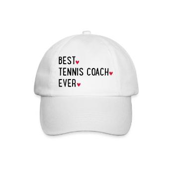 Best Tennis Coach ever - Baseballkappe - Weiß/Weiß - Vorne