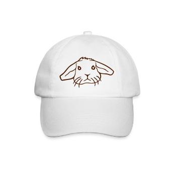 Hase Kaninchen Häschen Nagetier Kleintier niedlich - Baseballkappe - Weiß/Weiß - Vorne