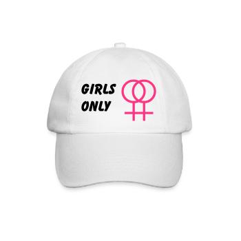 Girls only, lesbian - Baseball Cap - white/white - Front
