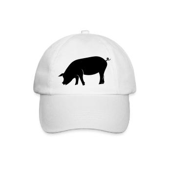 Schwein - Baseballkappe - Weiß/Weiß - Vorne