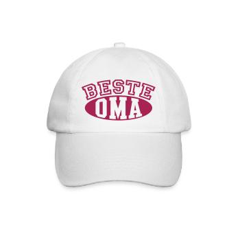 beste oma oldschool - Baseball Cap - white/white - Front