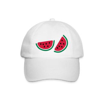 Halb watermelon_fruits - Baseballkappe - Weiß/Weiß - Vorne