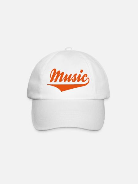 music - Baseballkappe - Weiß/Weiß