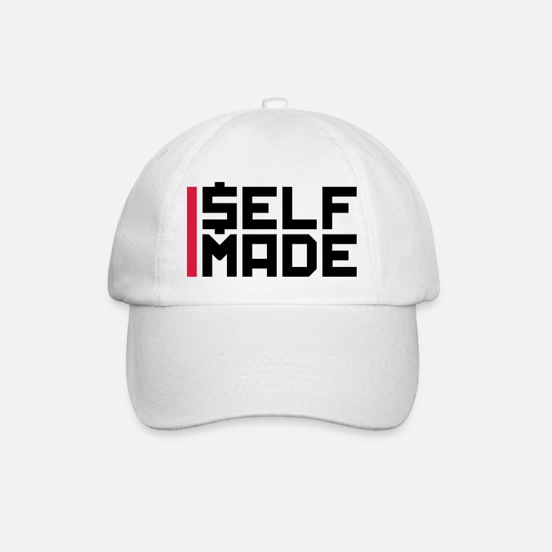 balken logo reich self made man millionaer geld ve - Baseballkappe - Weiß/Weiß