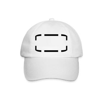 umrandung rahmen klammern text feld schreiben name - Baseballkappe - Weiß/Weiß - Vorne