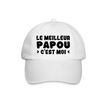 Le meilleur papou c'est moi - Père adorable - Casquette classique - blanc/blanc - Devant