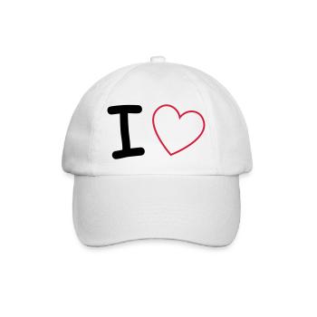 i love - Baseballkappe - Weiß/Weiß - Vorne