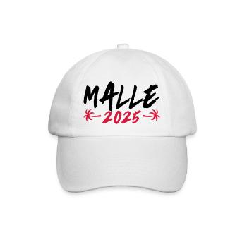 Malle 2025 Palme - Mallorca Urlaub - Baseballkappe - Weiß/Weiß - Vorne