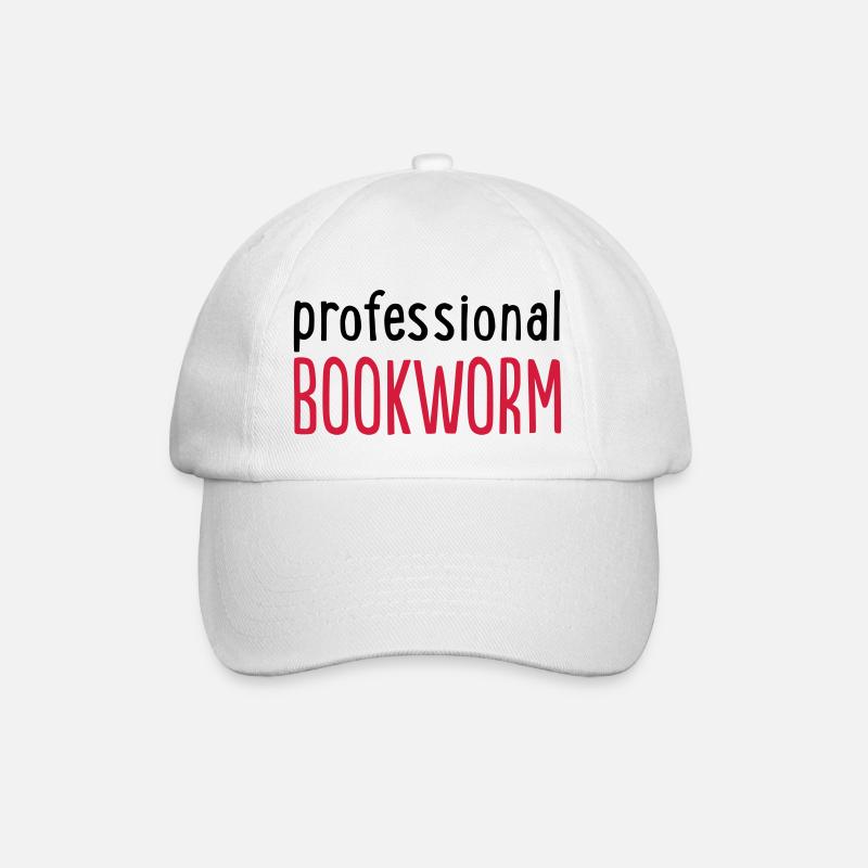 Bookworm - Baseball Cap - white/white