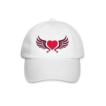tribal_heart_wings_2c - Baseballkappe - Weiß/Weiß - Vorne