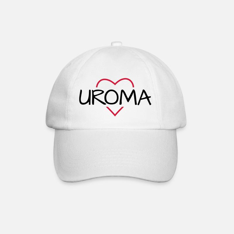 Uroma Herz Gechenkidee - Baseballkappe - Weiß/Weiß