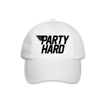 party hard - Baseball Cap - white/white - Front