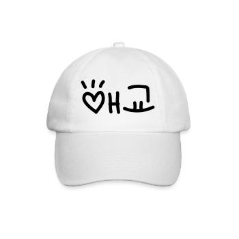 Cute Korean 애교 Aegyo | Hangul Language - Baseball Cap - white/white - Front