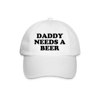 Papa a besoin d'une bière - Casquette classique - blanc/blanc - Devant